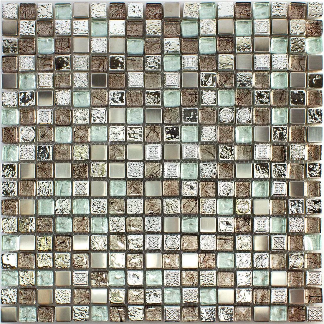 Szkło Żywica Metal Mozaika Falco Brązowy Srebrny
