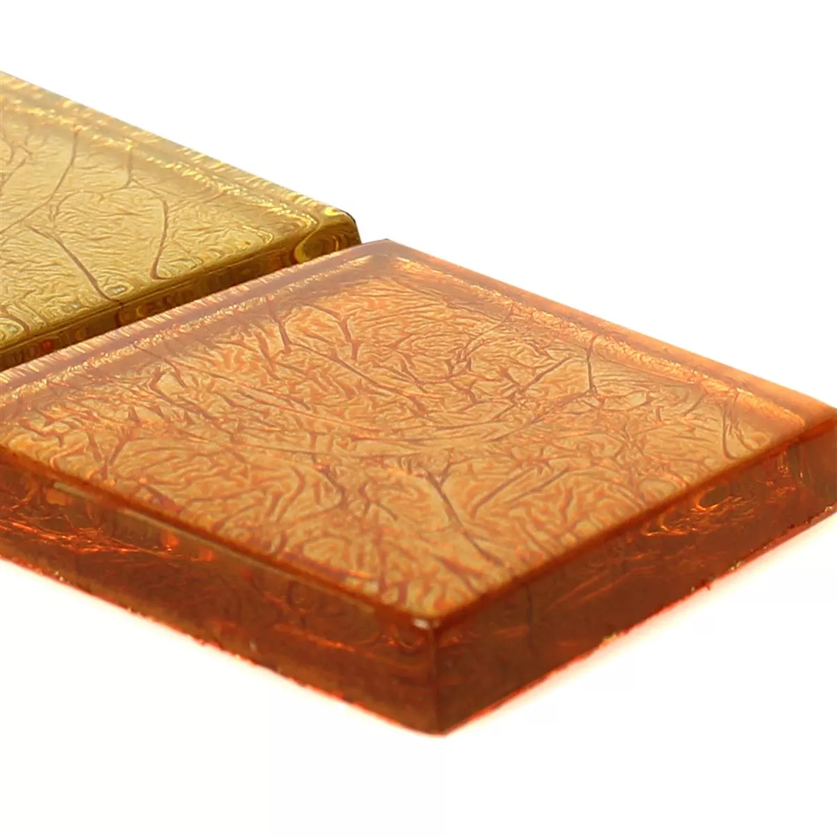 Mozaiki Szklana Płytki Listwa SantaFe Złoto Pomarańczowy Q48