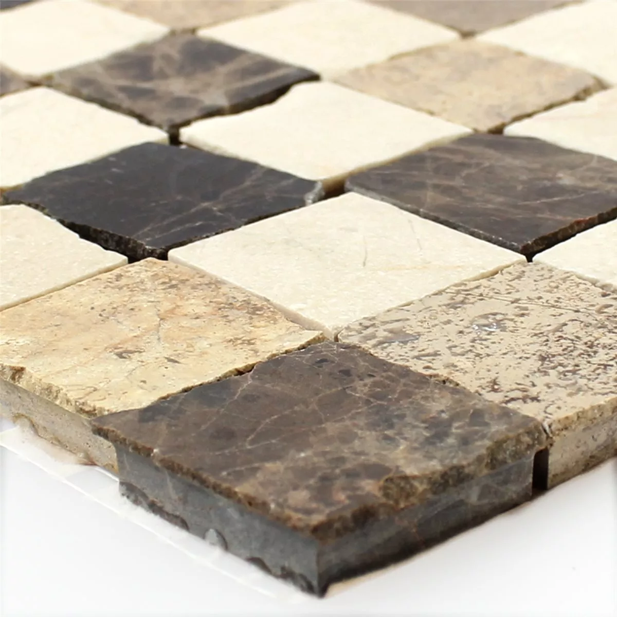 Próbka Mozaika Marmur Kamień Naturalny Beżowy Crema Emperador
