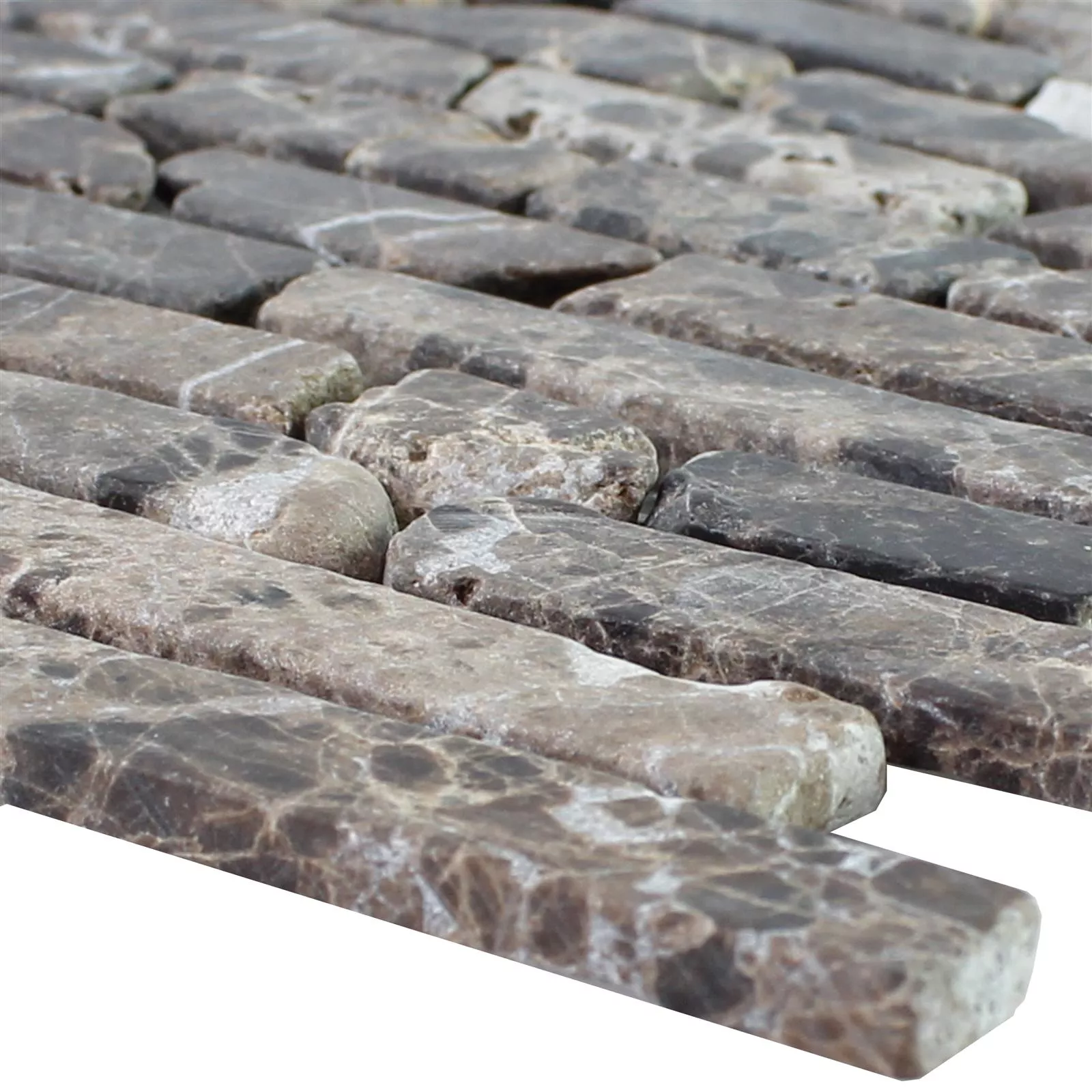 Próbka Marmur Kamień Naturalny Mozaika Rocky Brązowy