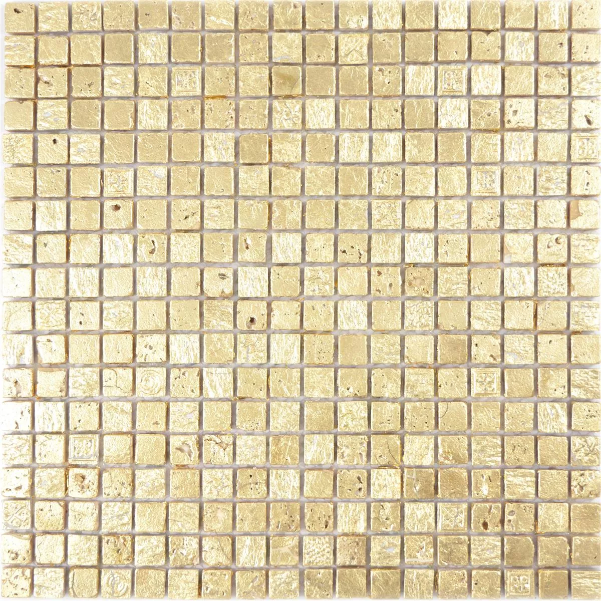 Próbka Kamień Naturalny Żywica Mozaika Lucky Złoto