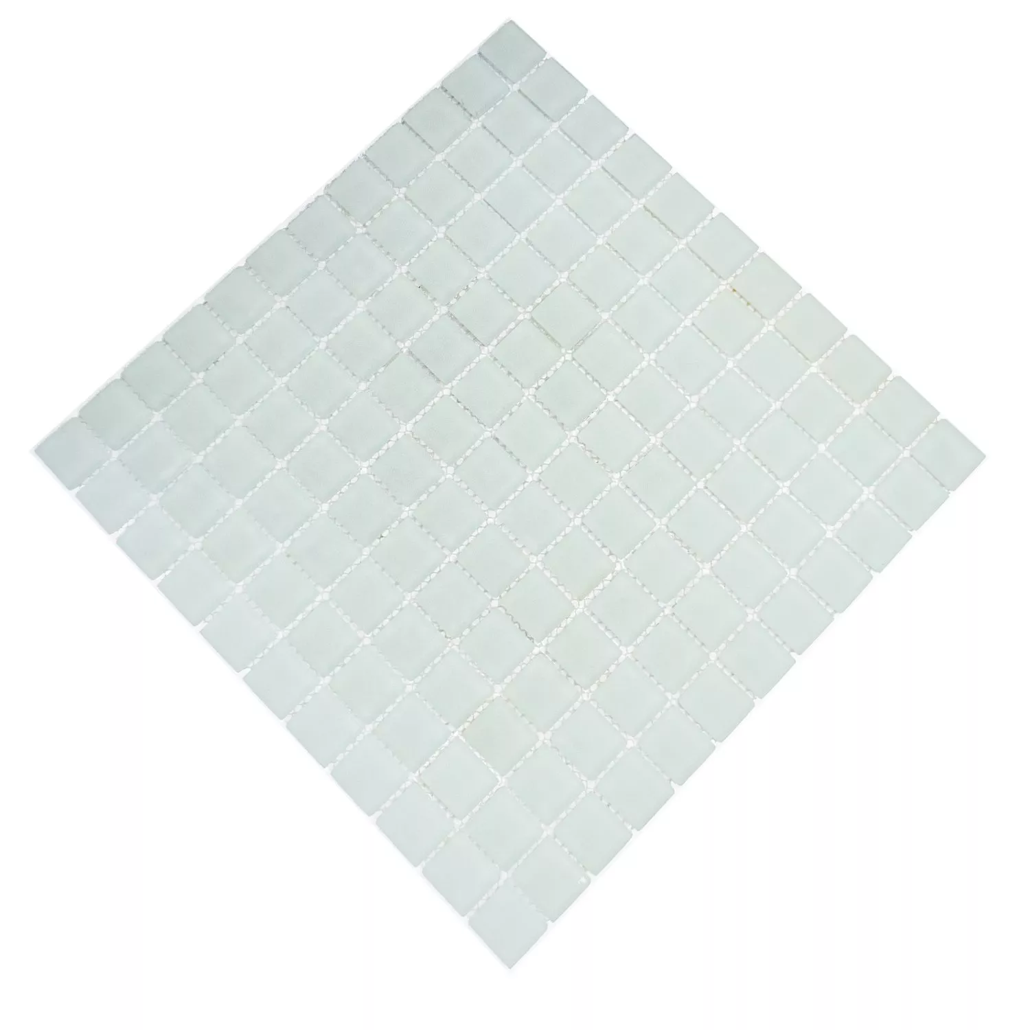 Próbka Mozaika Szklana Płytki Biały Matowy Oszroniony