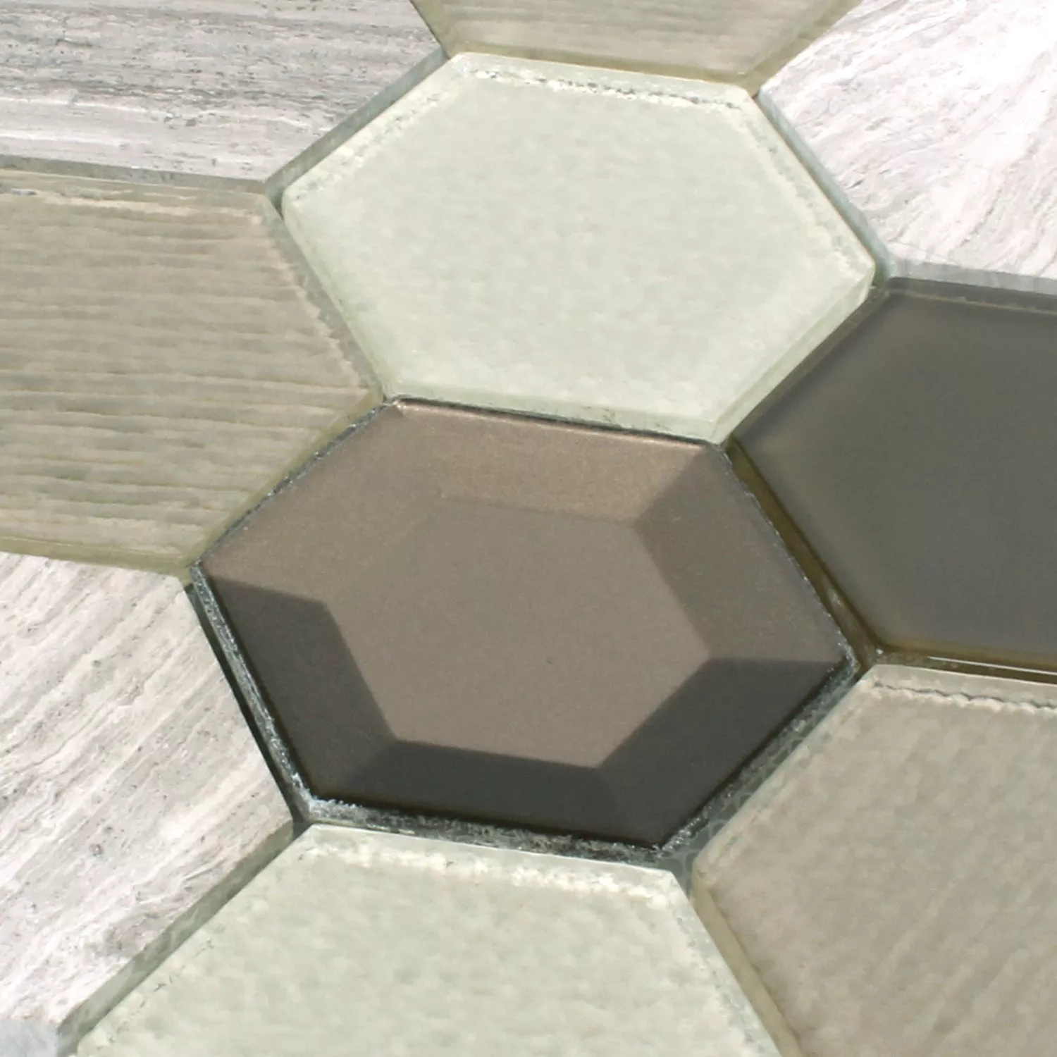 Mozaika Concrete Szkło Kamień Naturalny 3D Beżowy