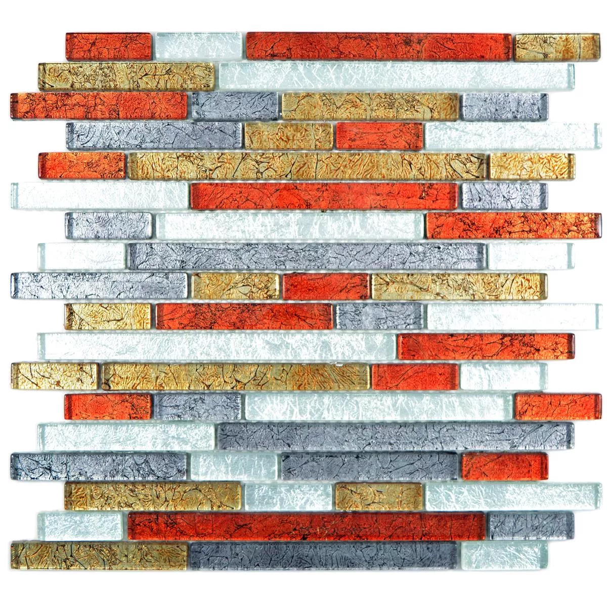 Mozaika Szklana Płytki Curlew Czerwone Brązowy Srebrny Pattern