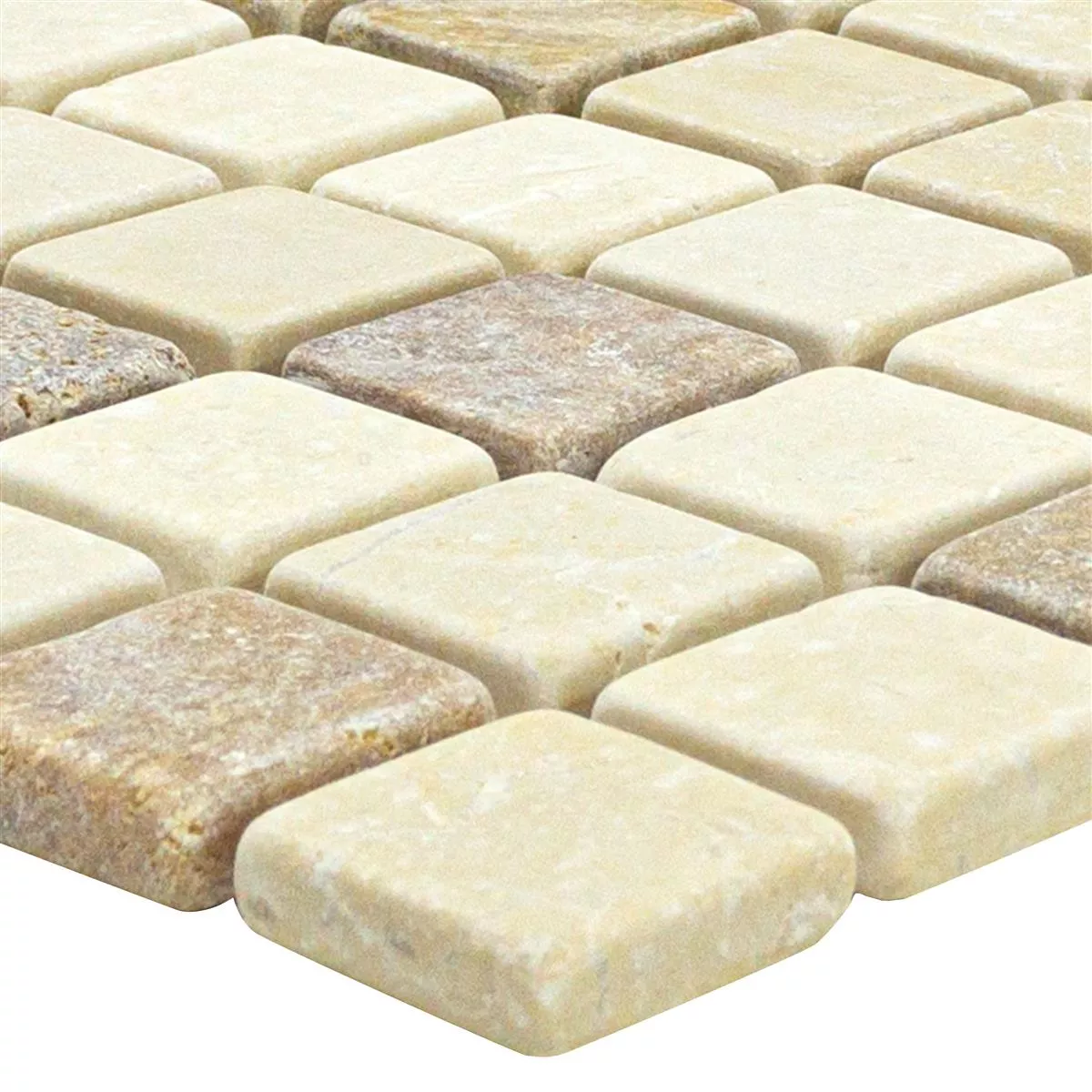 Marmur Kamień Naturalny Mozaika Płytki Lorentes Jasnobrązowy Mix