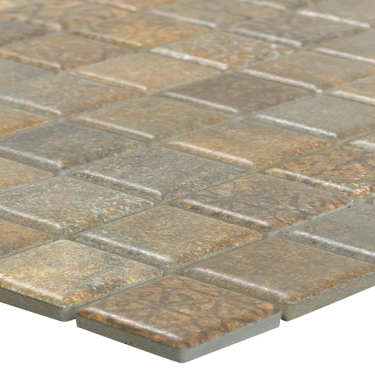Próbka Mozaika Ceramiczna Płytki Lusco Metal Optyka Rdza Brązowy