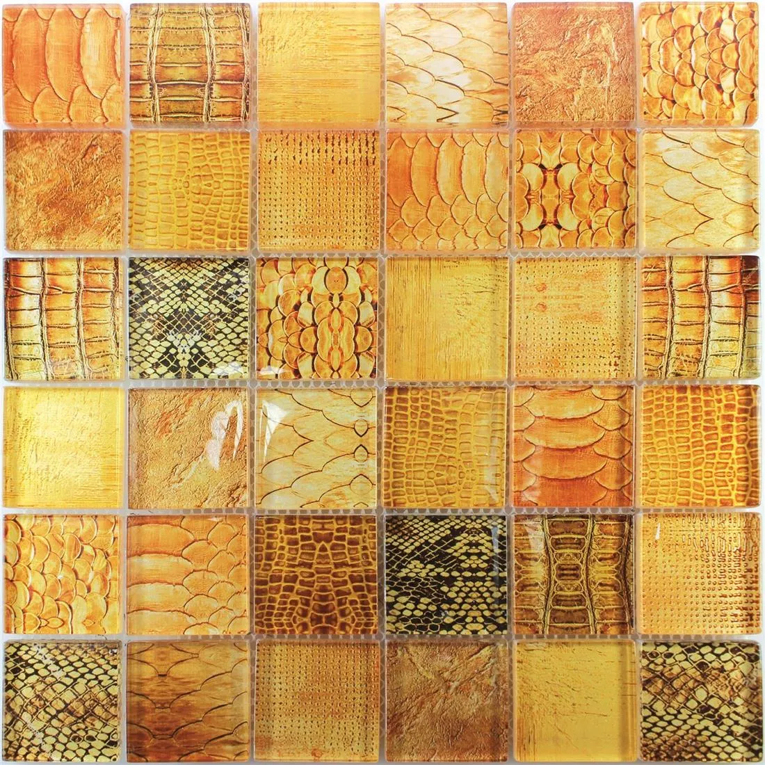 Mozaika Szklana Płytki Python Pomarańczowy