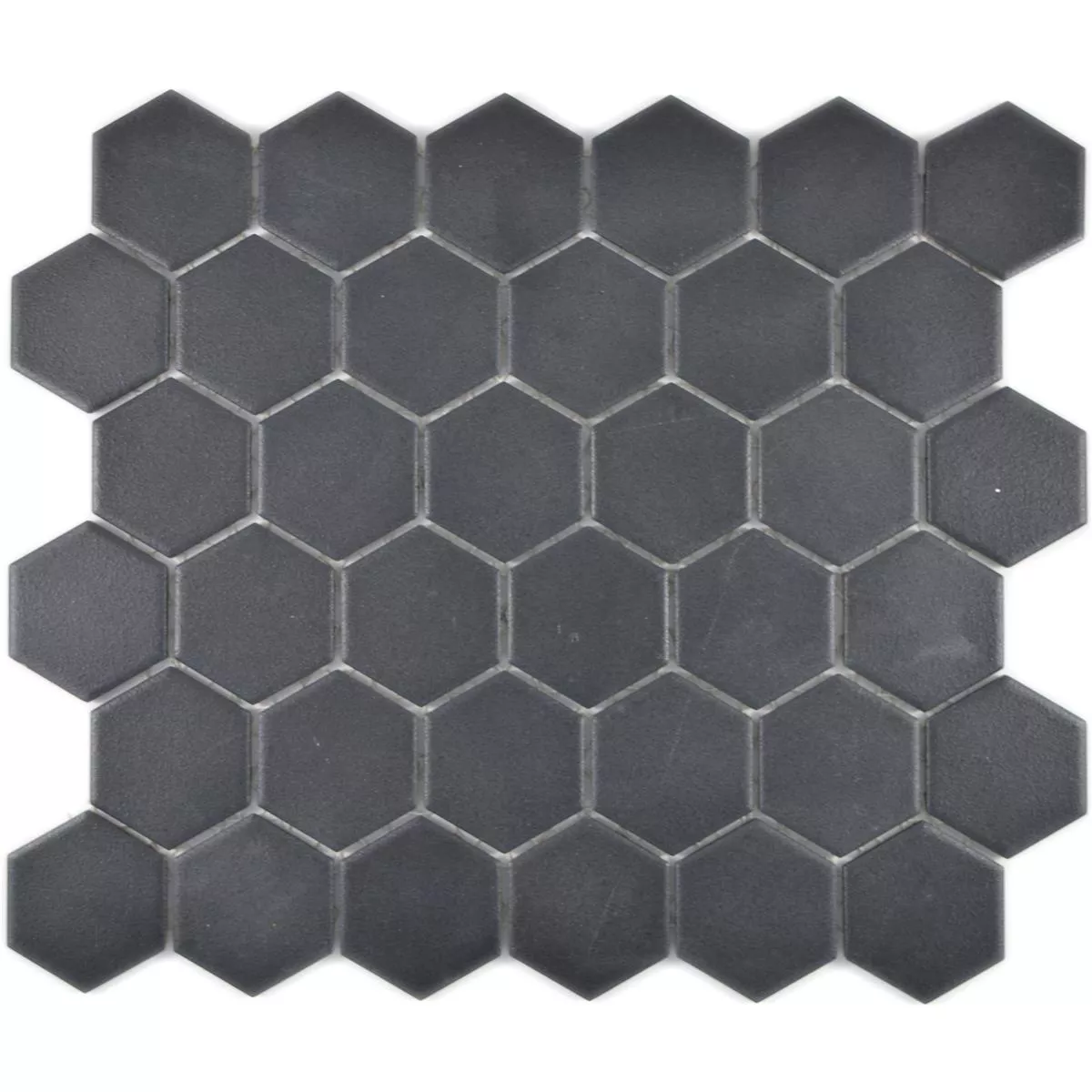 Próbka Mozaika Ceramiczna Bismarck R10B Sześciokąt Czarny H51