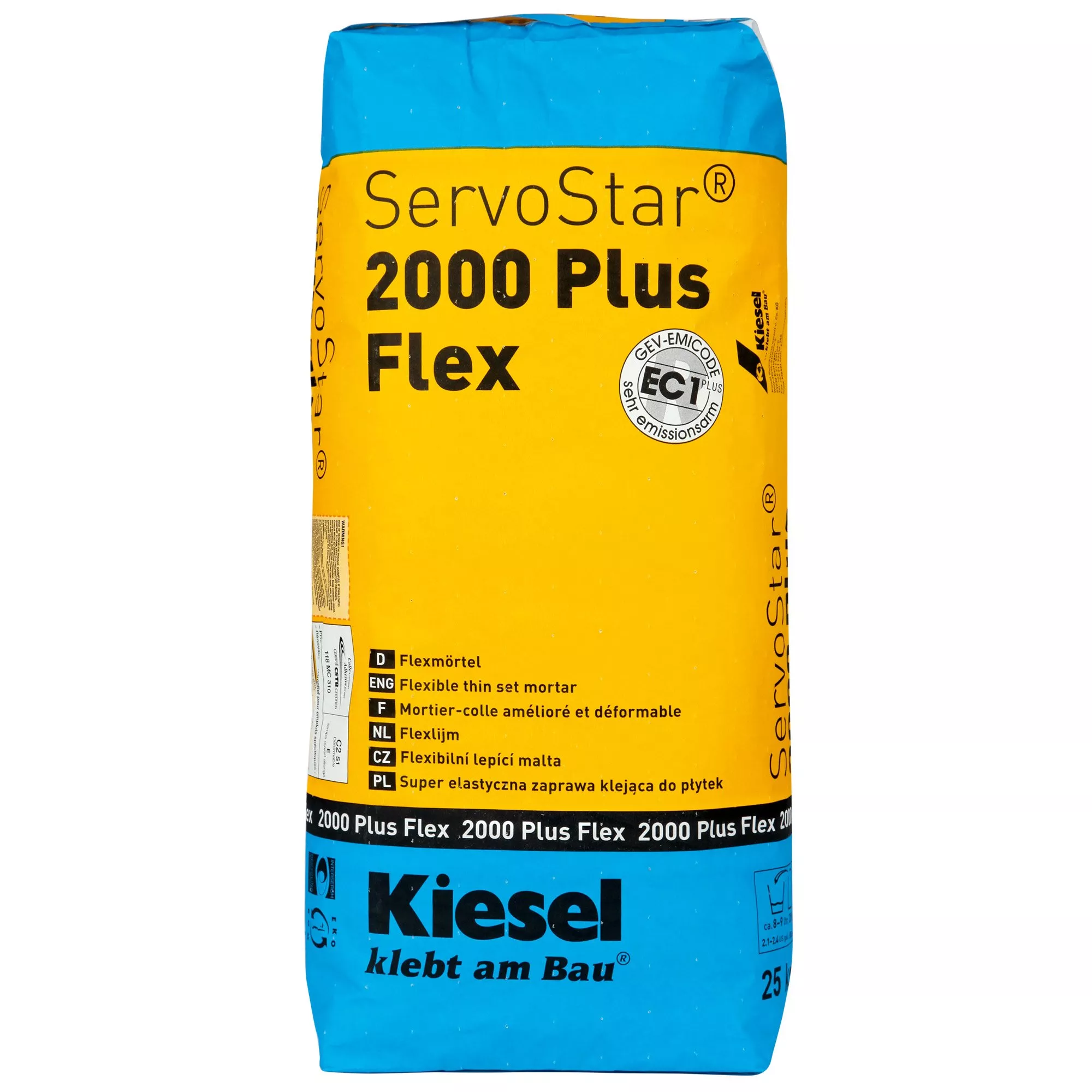 Klej do płytek Kiesel Servostar 2000 - elastyczna i modyfikowana plastycznie zaprawa cementowa cienkowarstwowa (25KG)