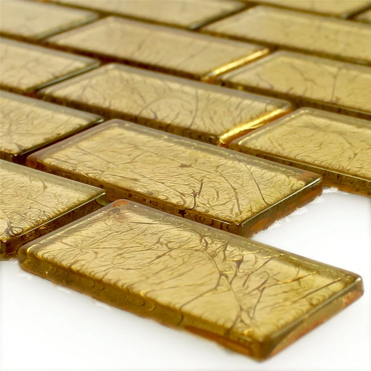 Mozaika Szkło Brick Kryształ Złoto Strukturalny
