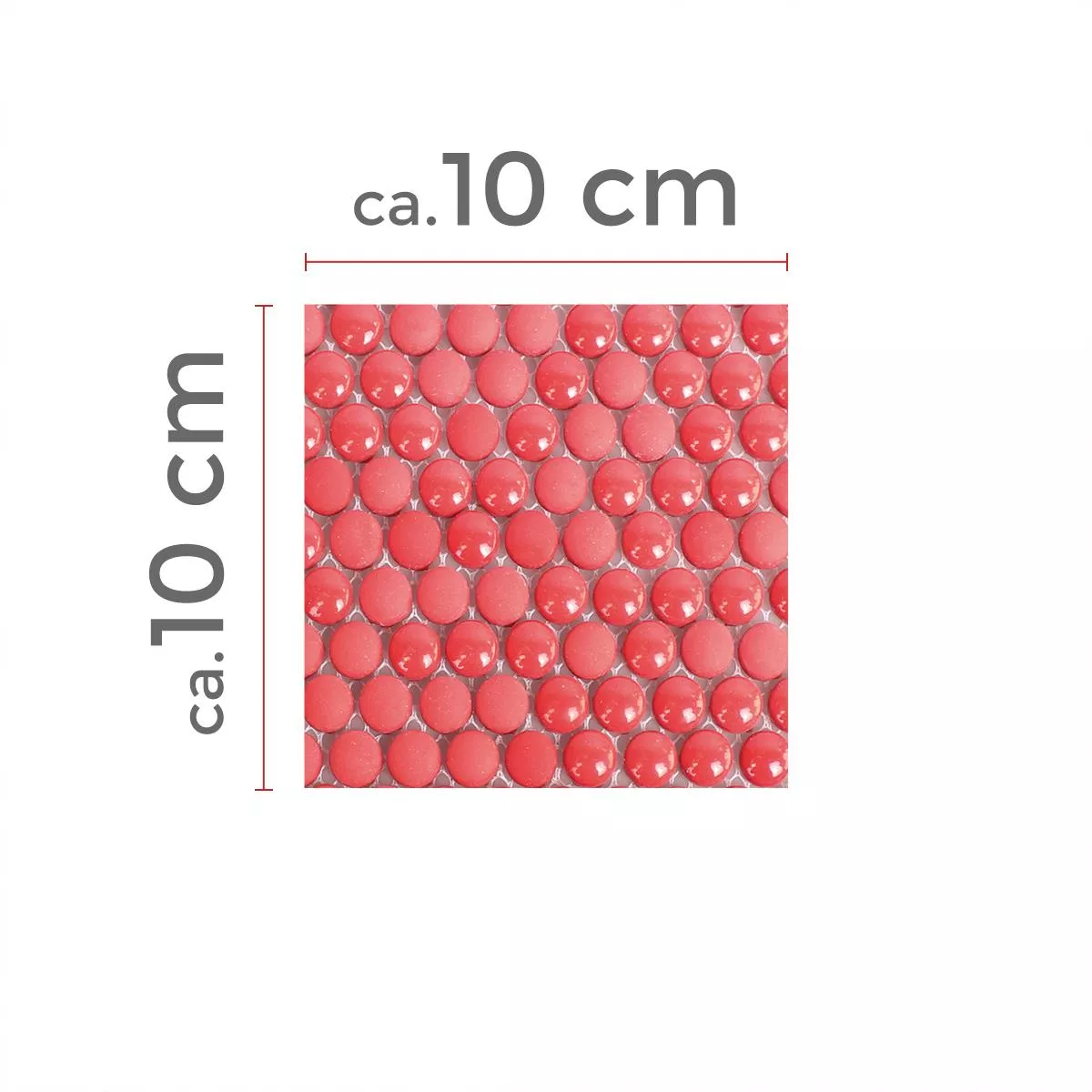 Próbka Mozaika Szklana Płytki Bonbon Okrągły Eco Czerwone