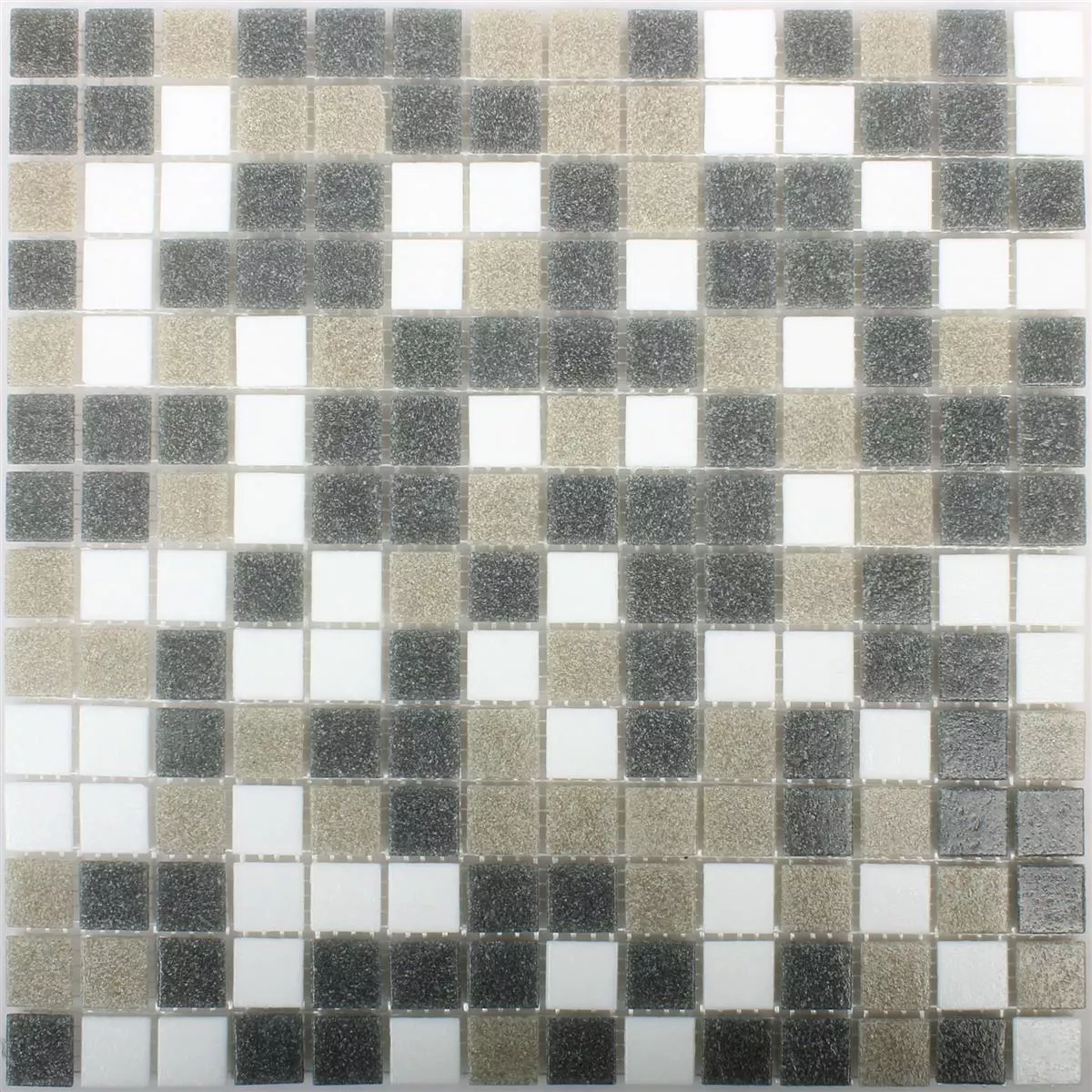 Próbka Mozaika Szklana Płytki Nelson Biały Szary Brązowy