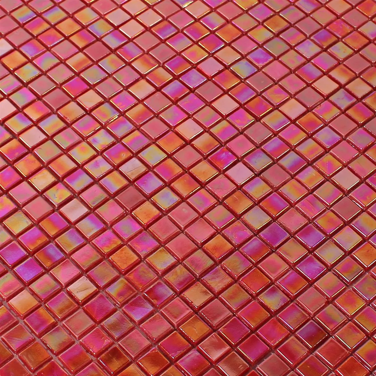 Mozaika Szklana Płytki Masa Perłowa Efekt Czerwone
