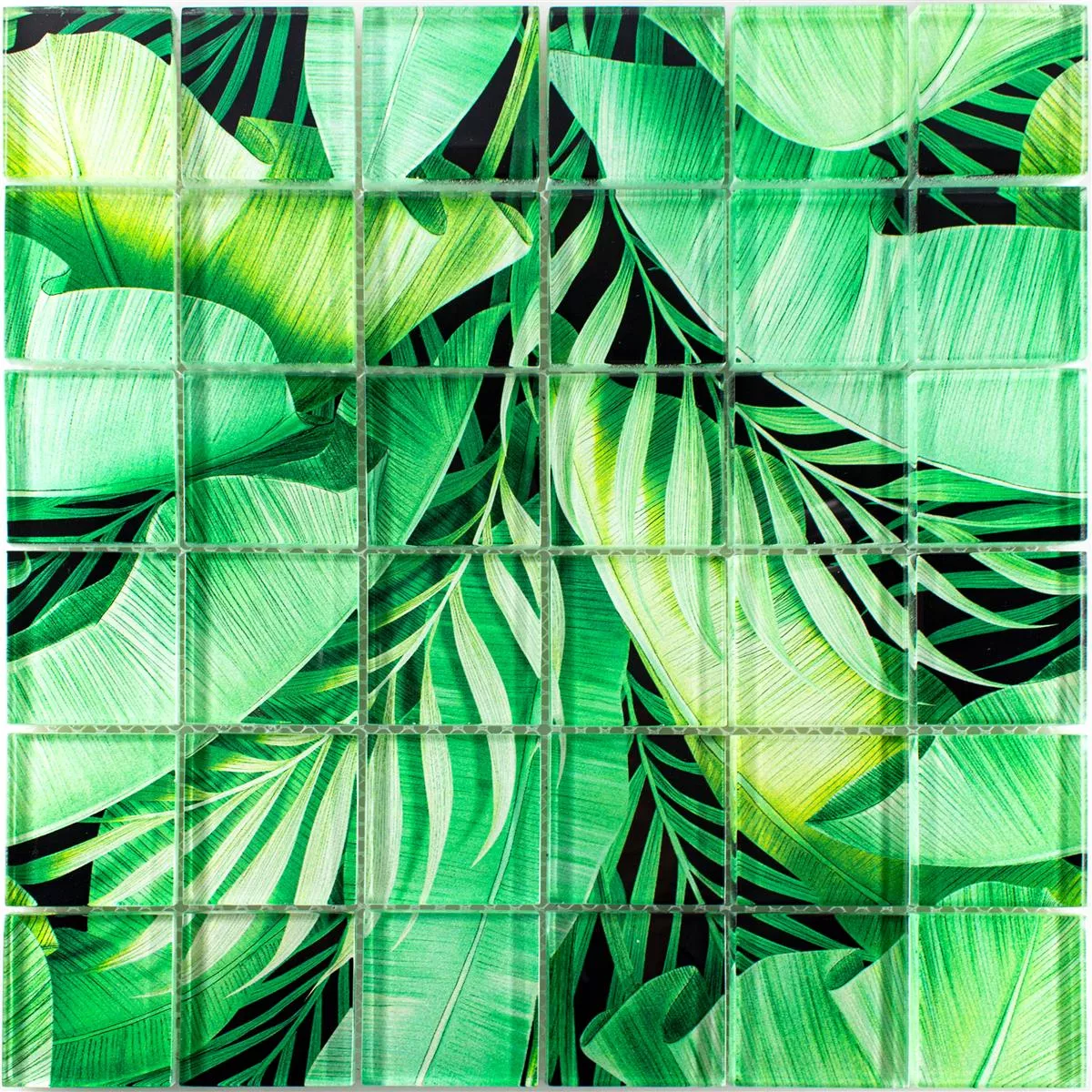Mozaiki Szklana Płytki Pittsburg Optyka Kwiatowa Zielony