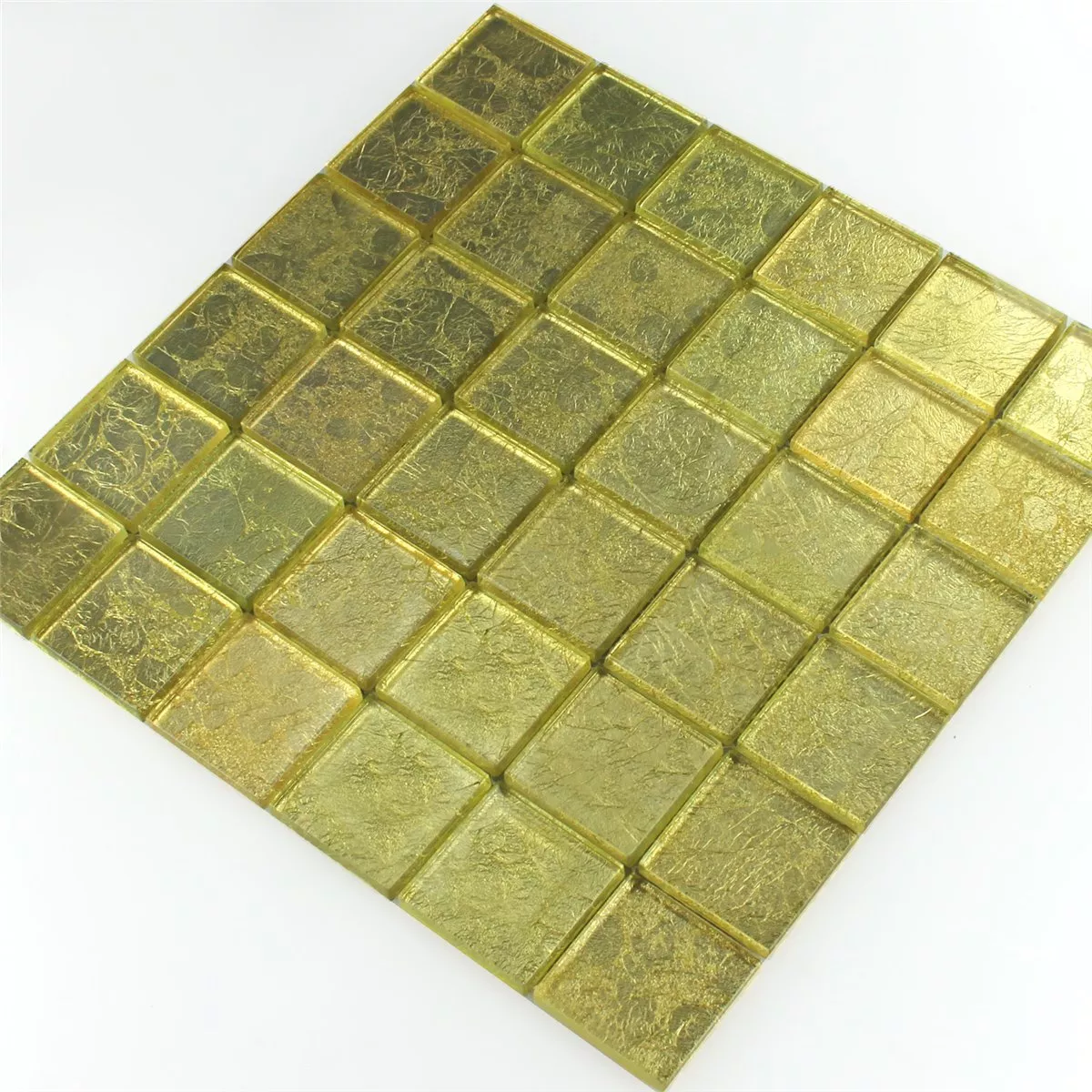 Mozaika Szklana Płytki Złoto Metal Światło