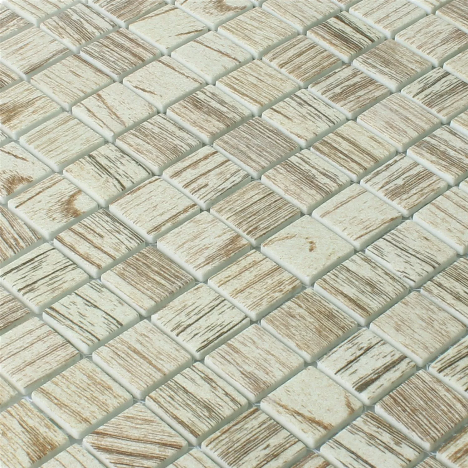 Mozaika Szkło Valetta Struktura Drewna Jasnobeżowy