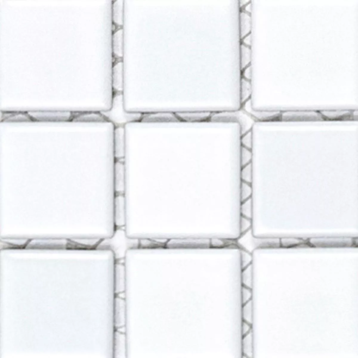 Próbka Mozaika Ceramika Hakan Biały Błyszczący