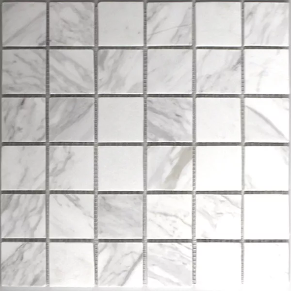 Próbka Płytki Mozaika Marmur  Biały Polerowany