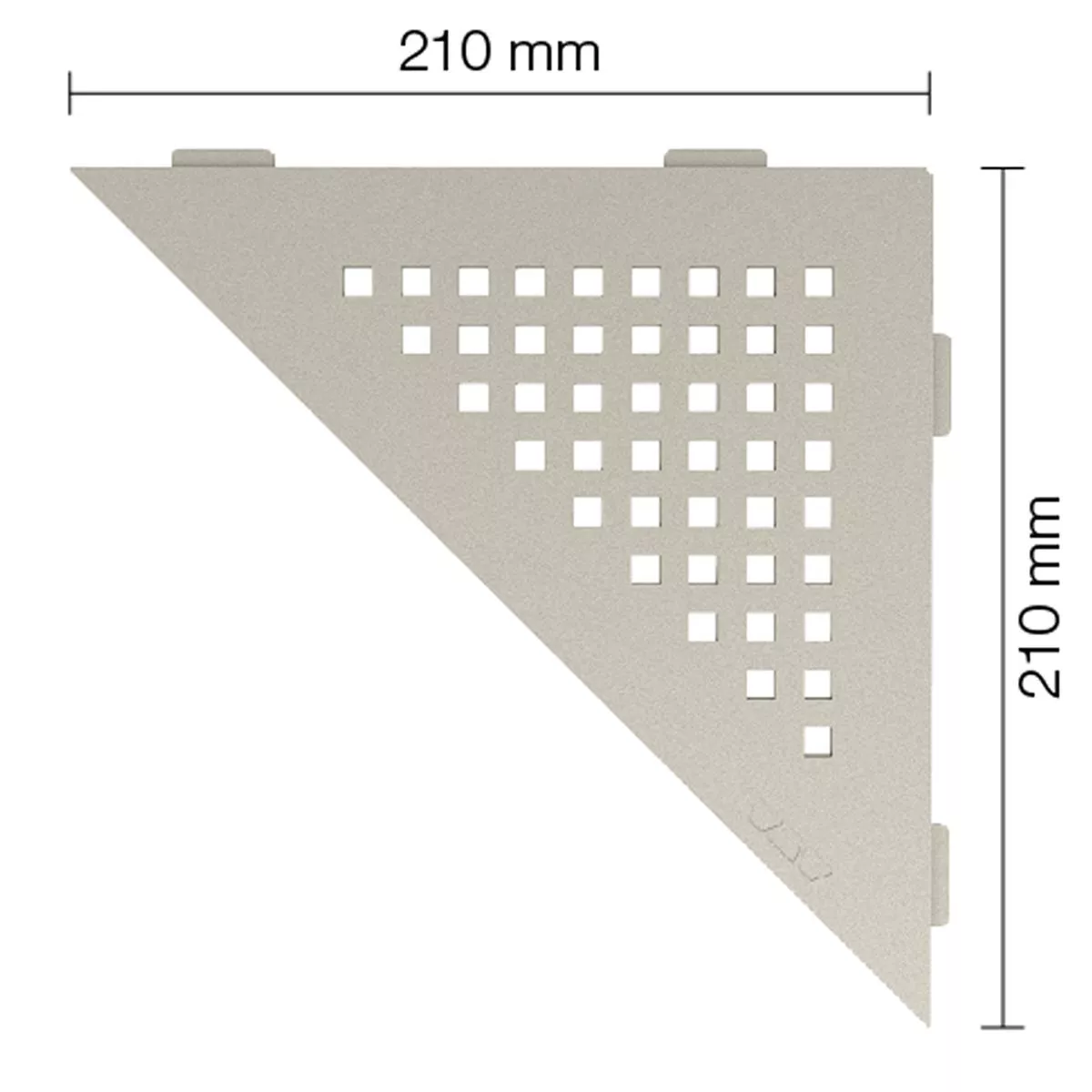 Półka ścienna Półka prysznicowa Schlüter trójkąt 21x21cm Kwadrat Kremowy