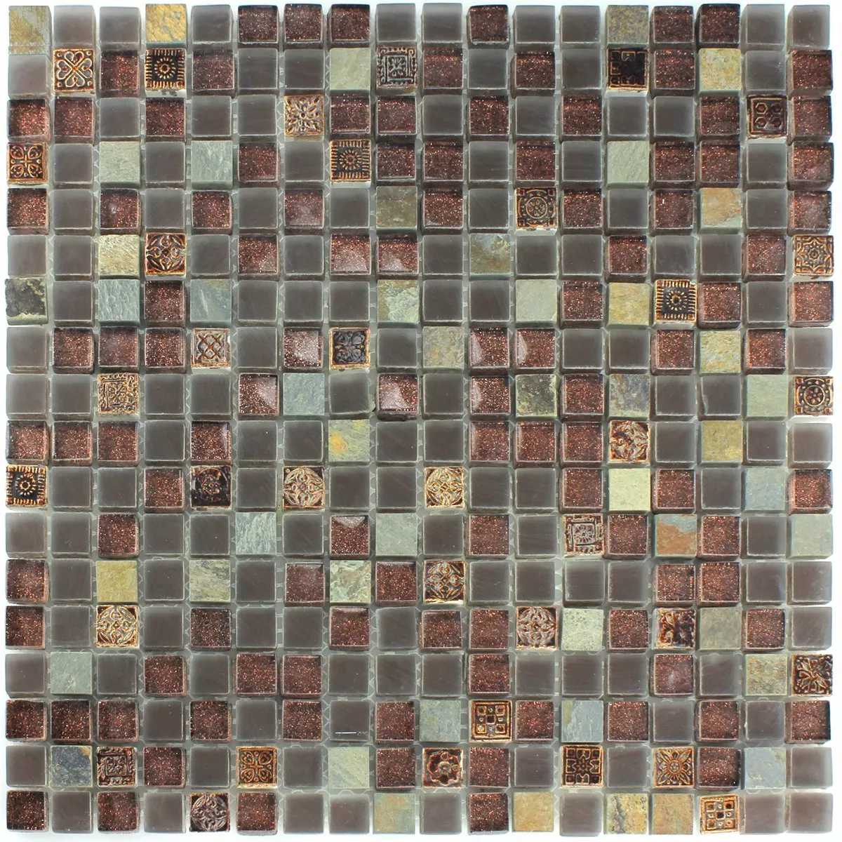 Próbka Szkło Wapień Mozaika Kwarcytowa Płytki Połyskiwać 