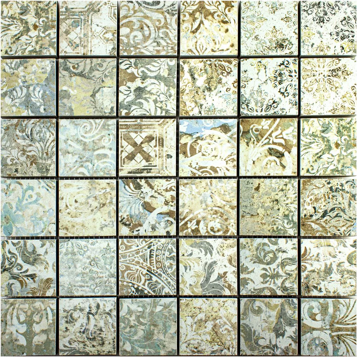 Mozaika Ceramiczna Płytki Bellona Efekt Jasne Kolory 47x47mm