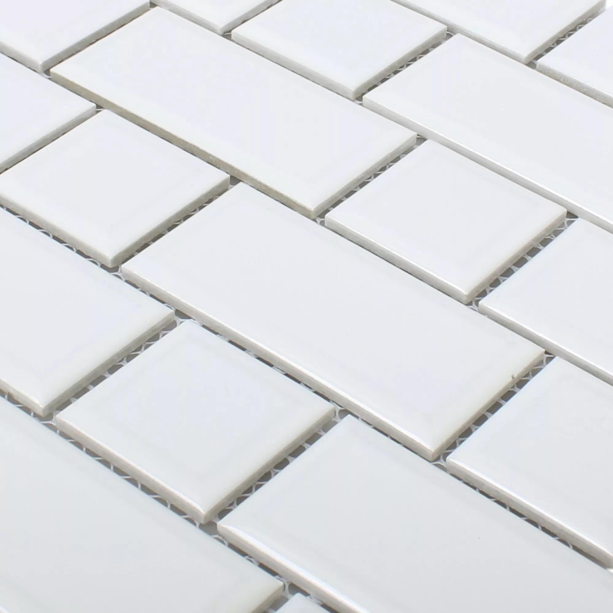 Próbka Ceramika Mozaika Bengal Metro Z Faset Biały