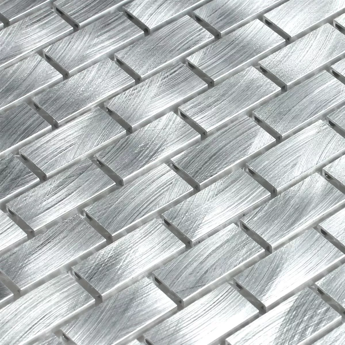 Mozaika Aluminium Srebrny 15x30x4mm