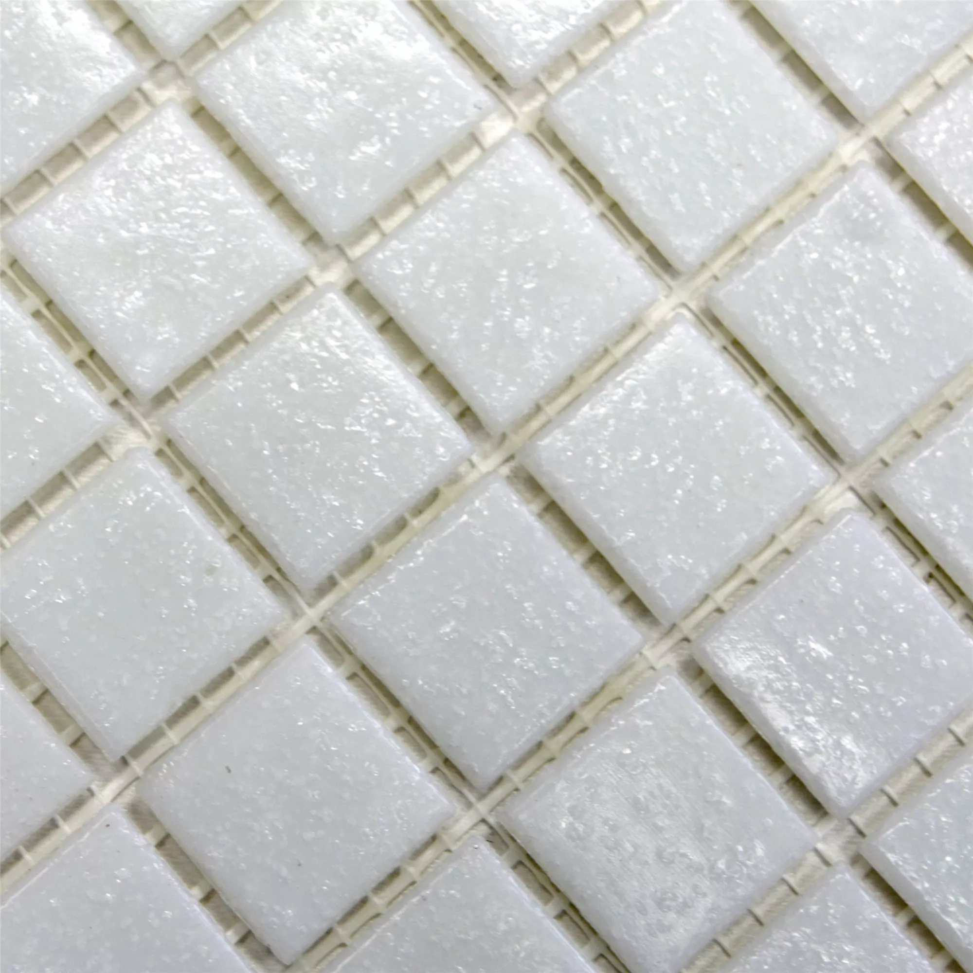 Mozaika Szklana Płytki Biały Uni 20x20x4mm