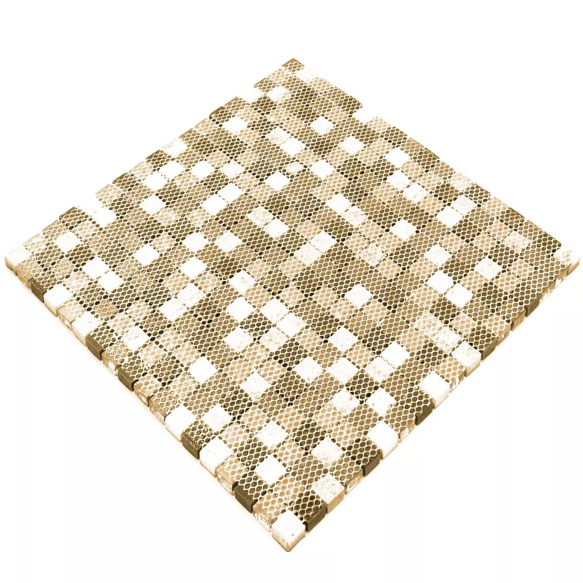 Szkło Marmur Mozaika Majestic Brązowy Złoto