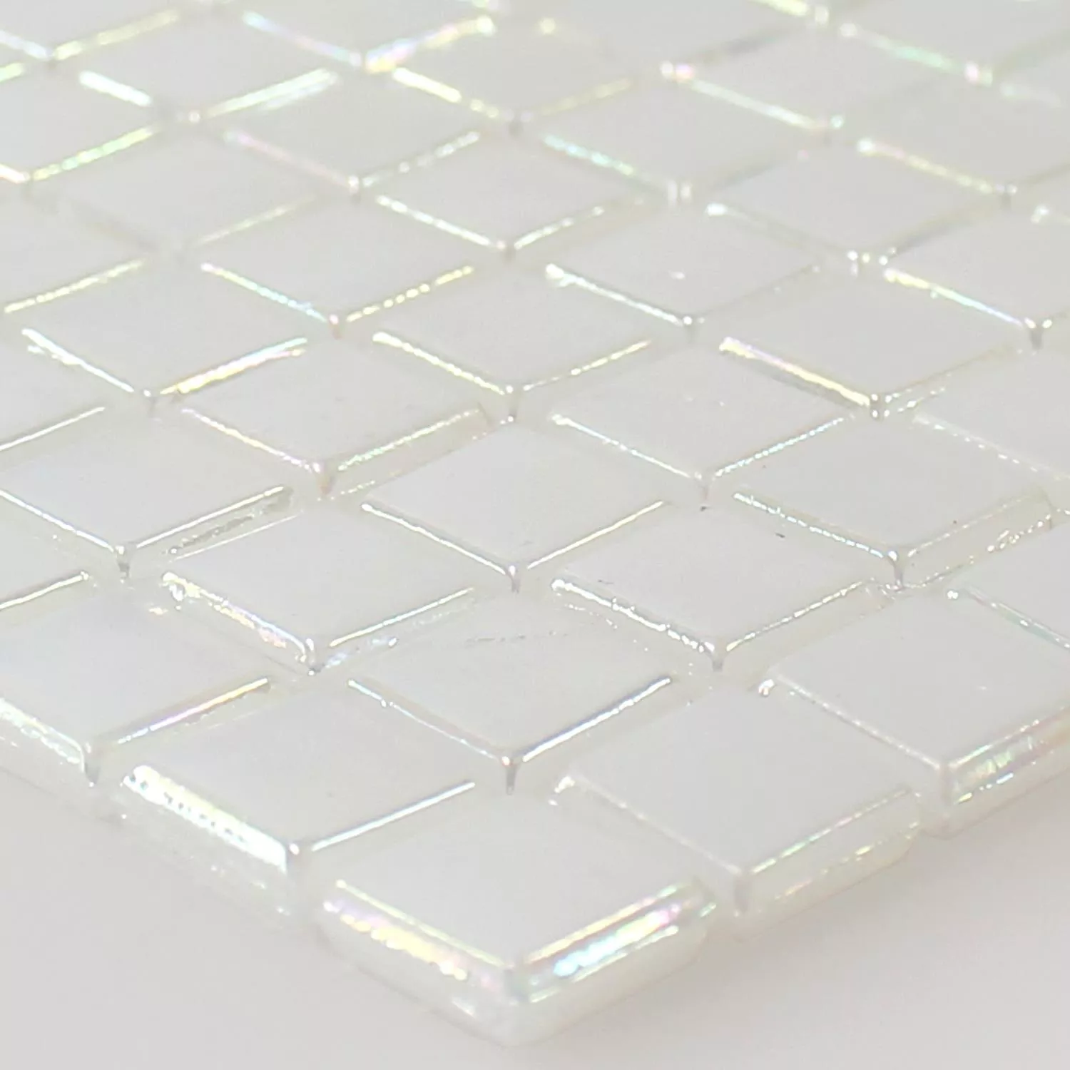 Mozaika Szklana Płytki Masa Perłowa Efekt Biały Beżowy