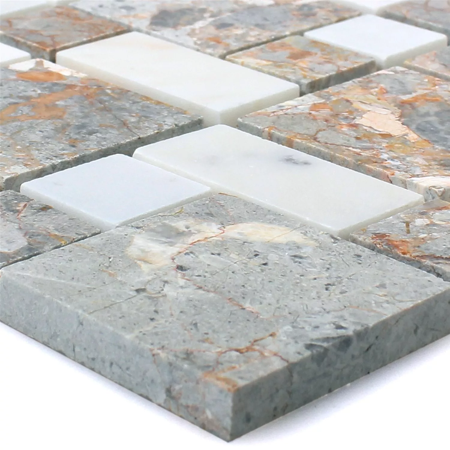 Próbka Kamień Naturalny Mozaika Płytki Elphenor Złoto Biały