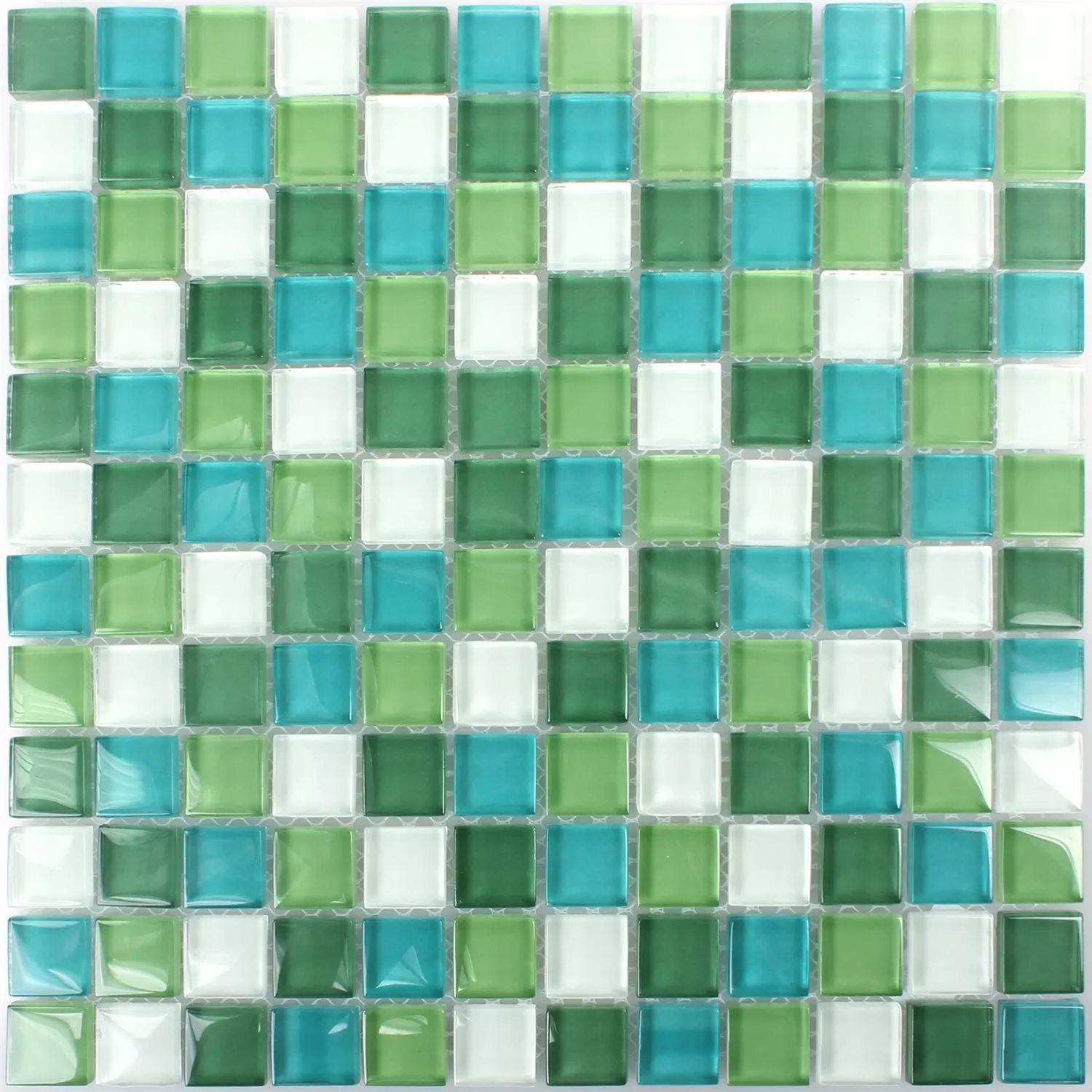 Próbka Mozaika Szkło Palmas Zielony Biały