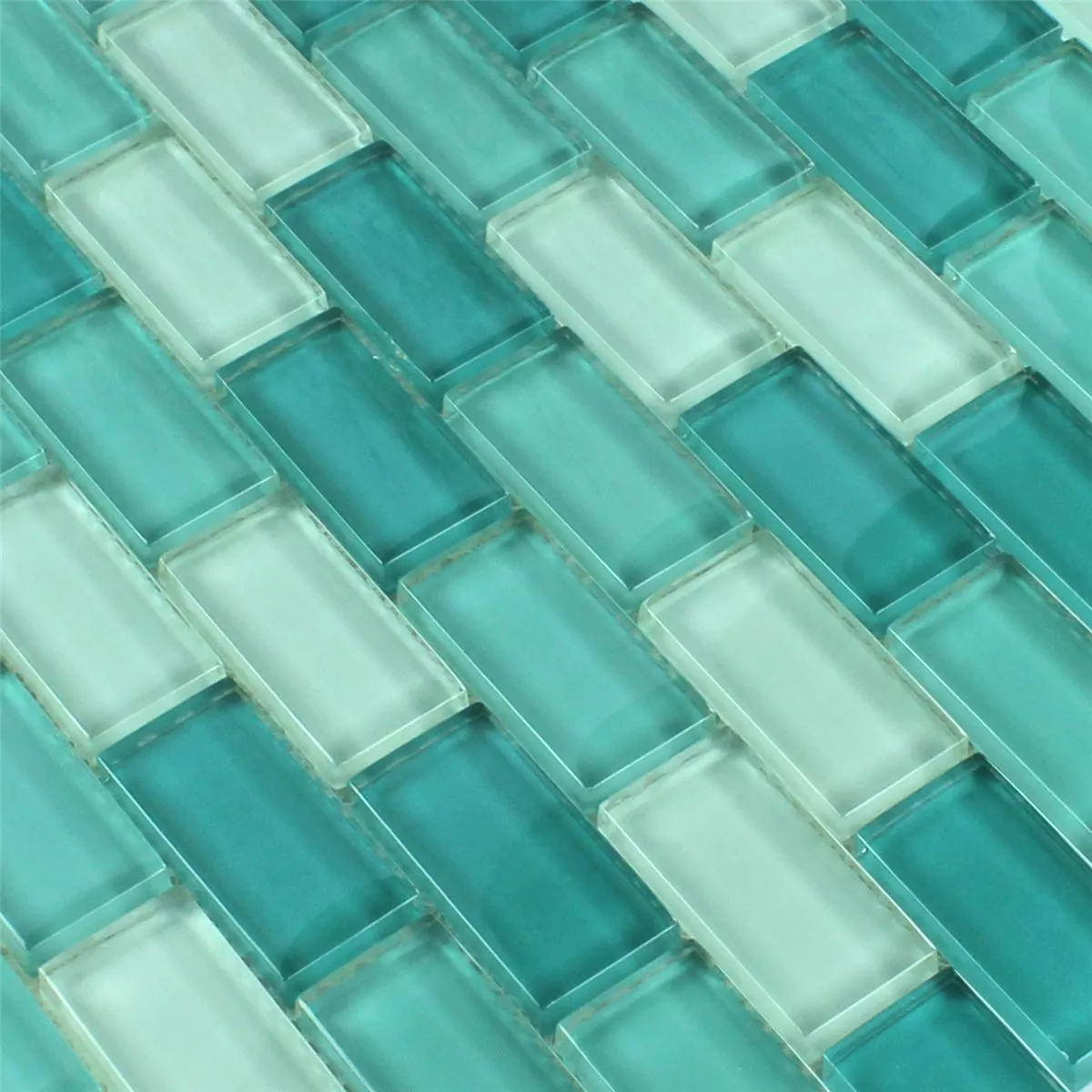 Mozaika Szkło Kryształ Brick Zielony Mix