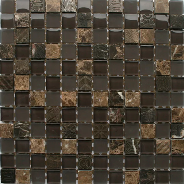 Próbka Mozaika Szkło Wapień Marmur Gizeh Brązowy