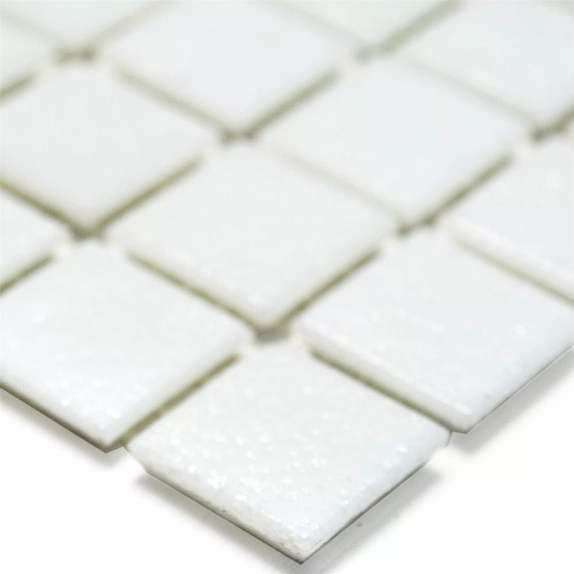 Mozaika Szklana Płytki Biały Uni 20x20x4mm Mozaika Szklana Płytki Biały Uni 20x20x4mm
