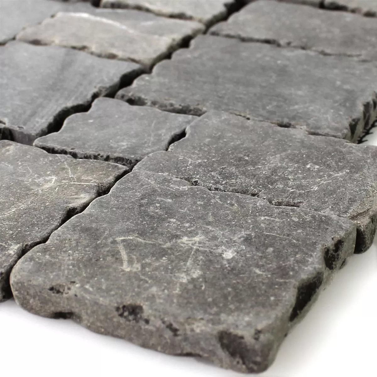 Próbka Płytki Mozaikowe Kamień Naturalny Antracyt Bębnowany