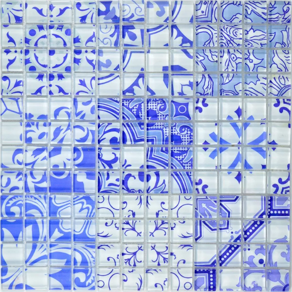 Mozaika Szklana Retro Płytki Noya Vintage Niebieski
