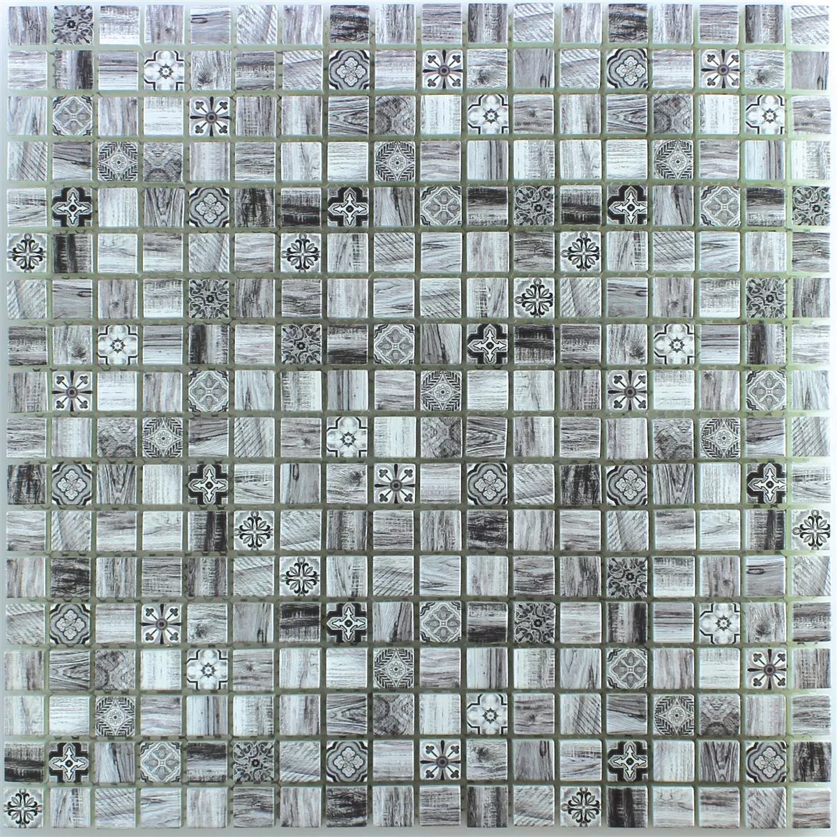 Próbka Mozaika Szklana Wygląd Drewna Płytki Vision Szary