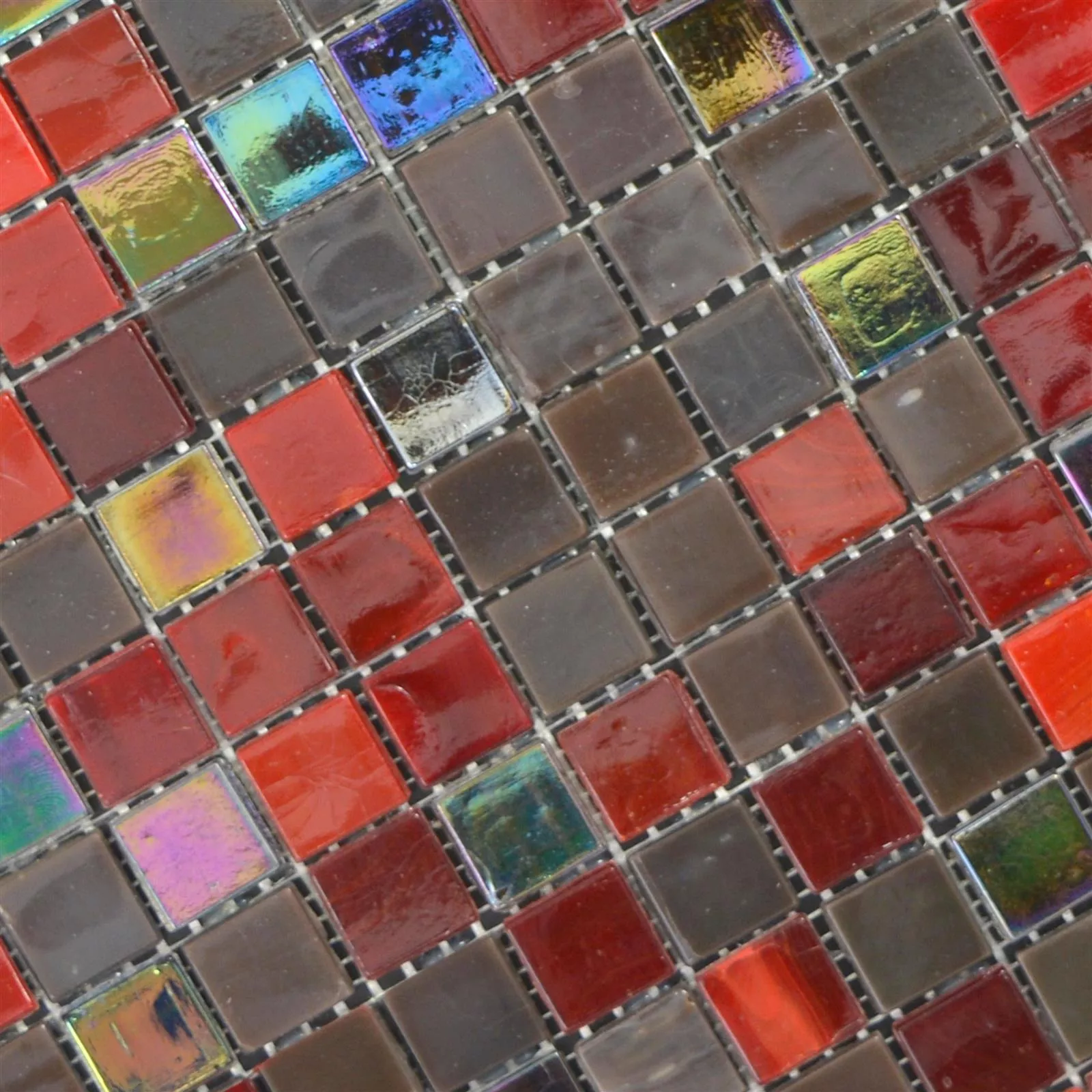 Próbka Szkło Mozaika Rexford Masa Perłowa Efekt Brązowy Czerwone