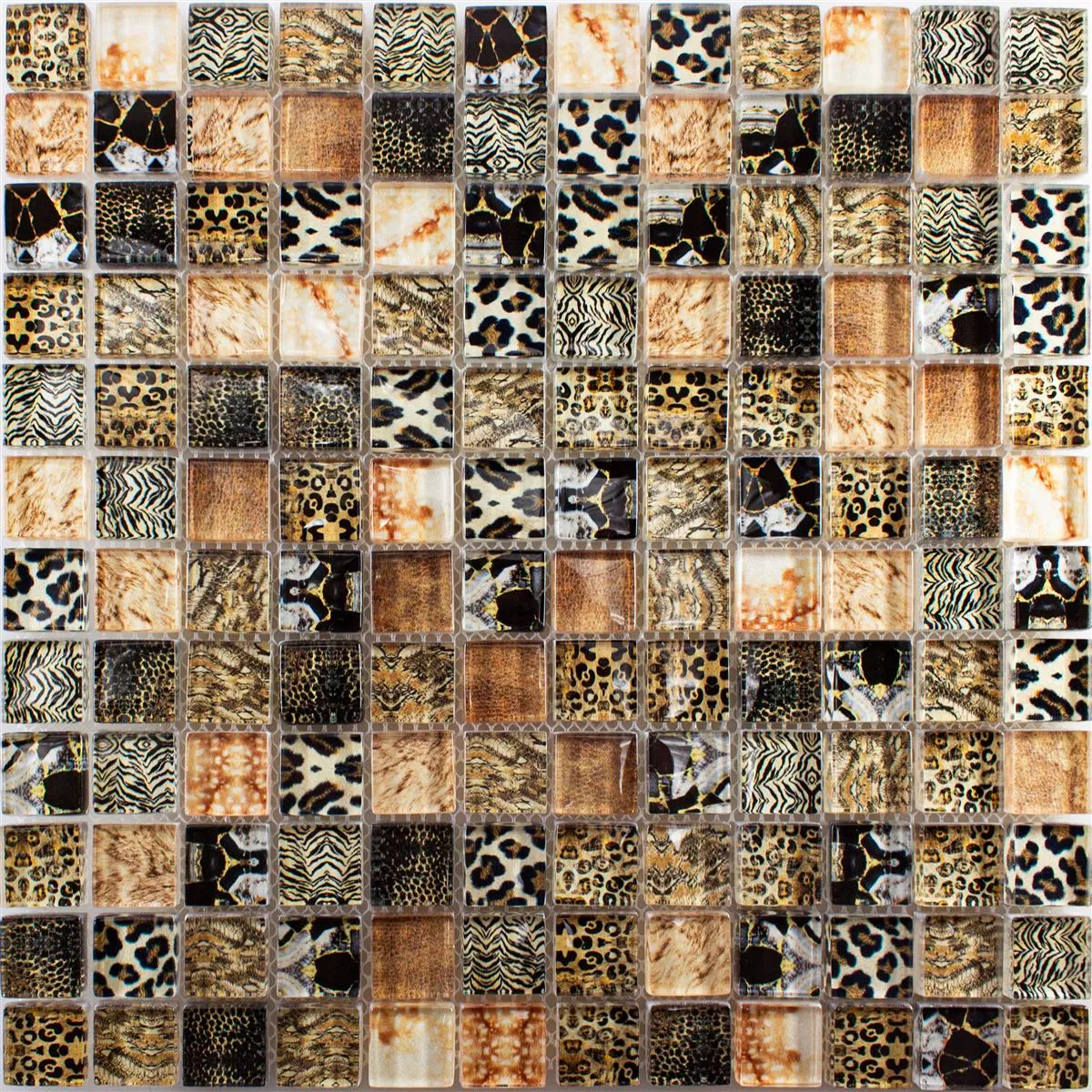 Mozaika Szklana Płytki Safari Brązowy 23