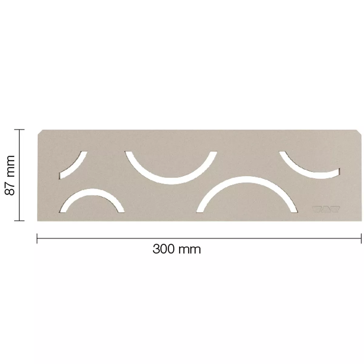 Niszowa półka ścienna Schlüter prostokąt 30x8,7cm Curve Cream