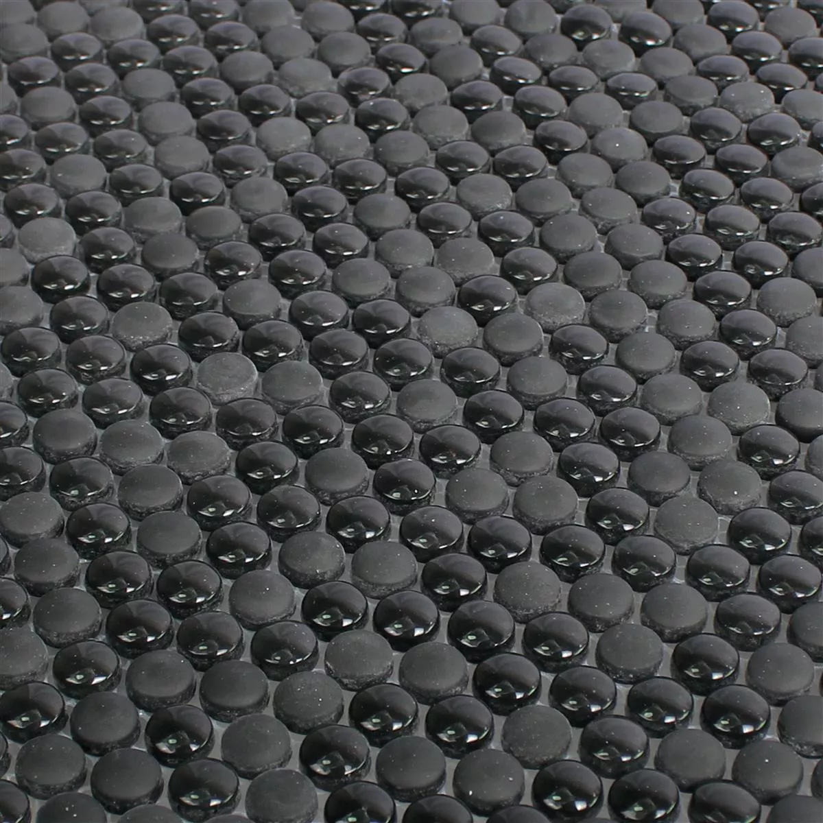 Mozaika Szklana Płytki Bonbon Okrągły Eco Czarny