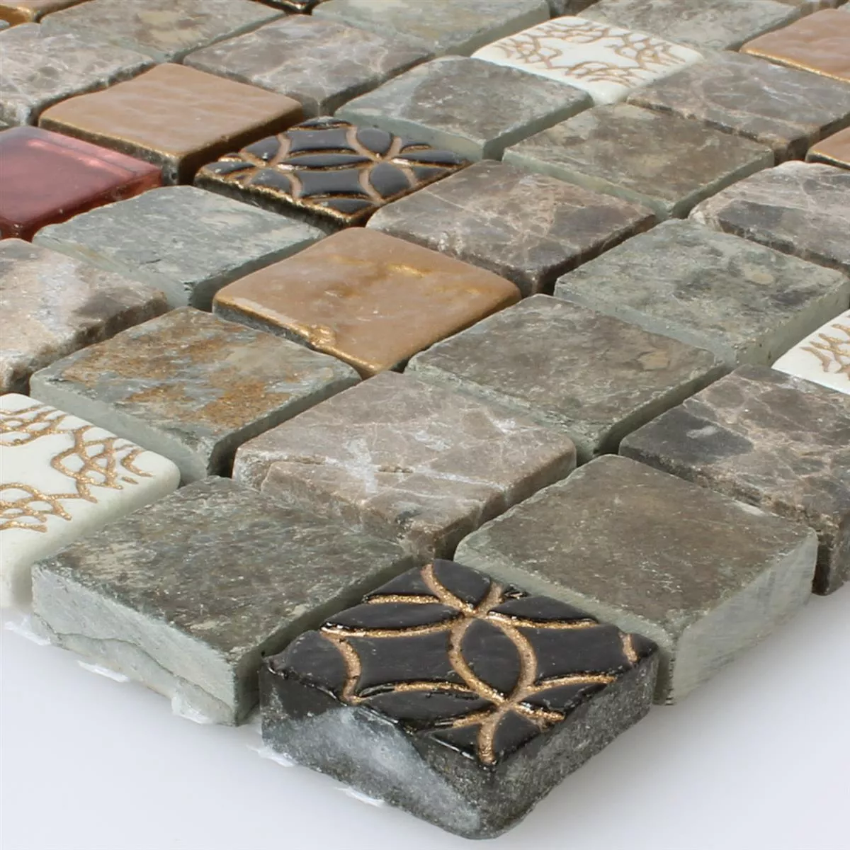 Próbka Mozaika Szkło Kamień Naturalny Mix 23x23x8mm