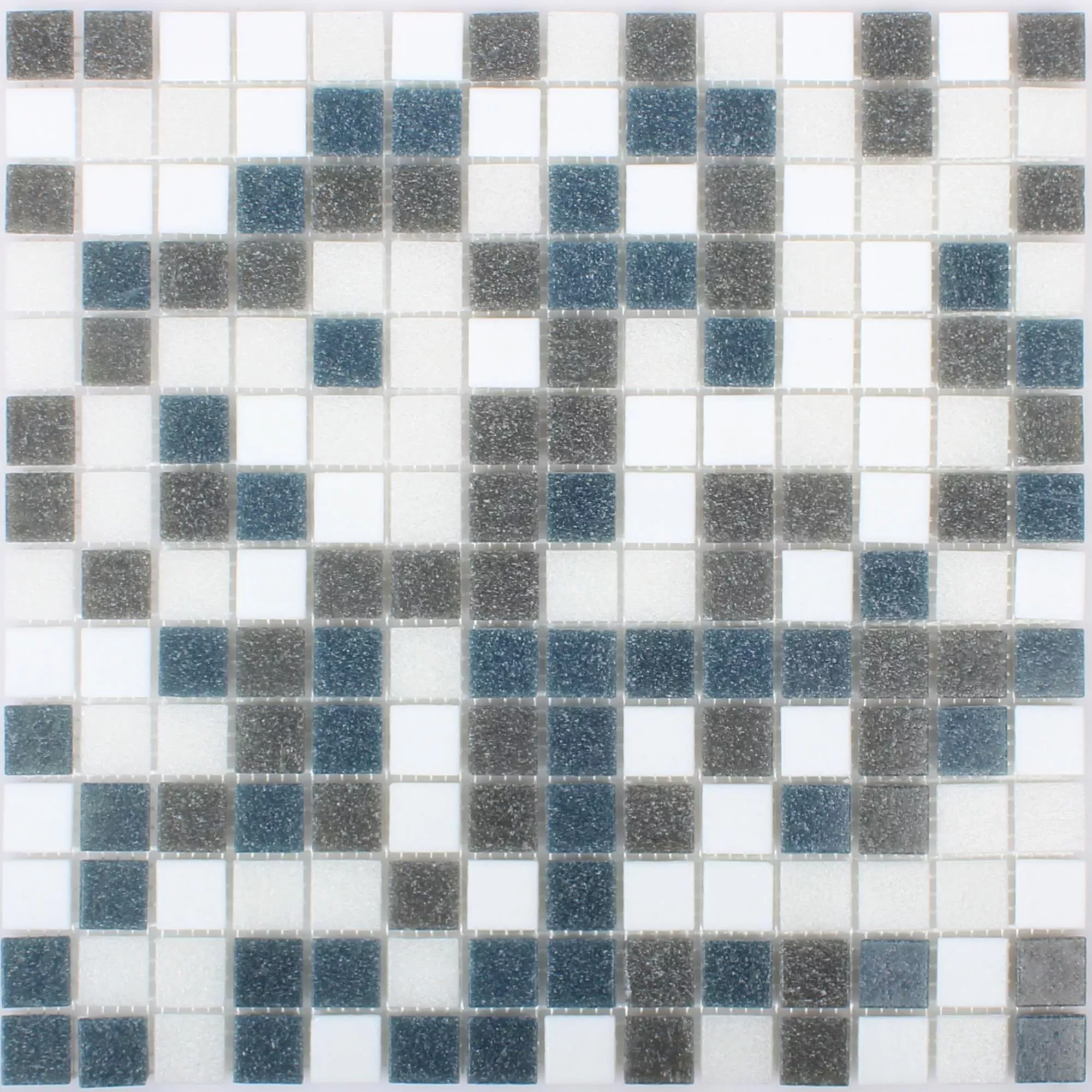 Mozaika Szklana Płytki Nelson Biały Szary Metallic