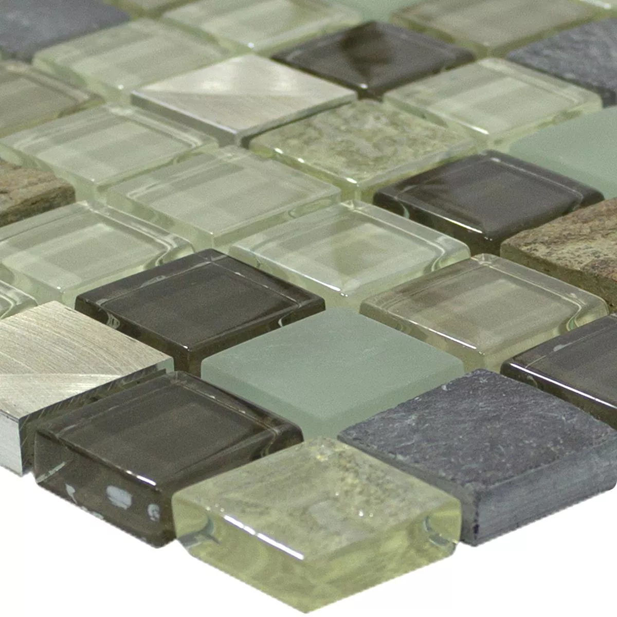 Szkło Kamień Naturalny Aluminium Mozaika Konoha Beżowy Brązowy