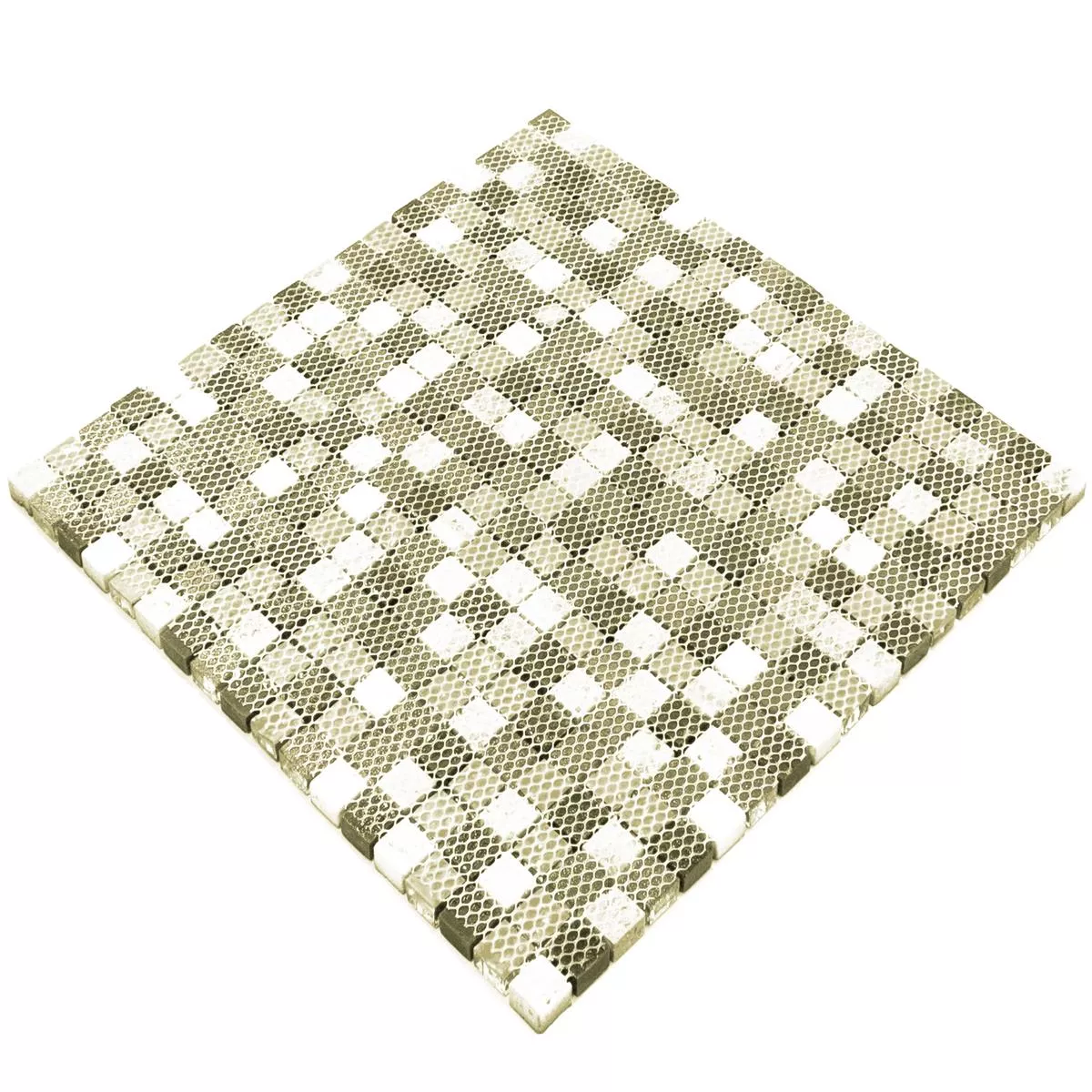 Szkło Marmur Mozaika Majestic Srebrny Brązowy