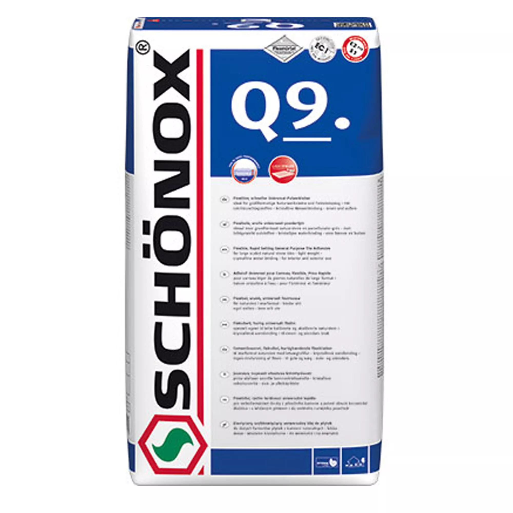 Klej do płytek Schönox Q9 kalibrowany, niekalibrowany, marmur, paski, płyty wielkoformatowe (25 kg)