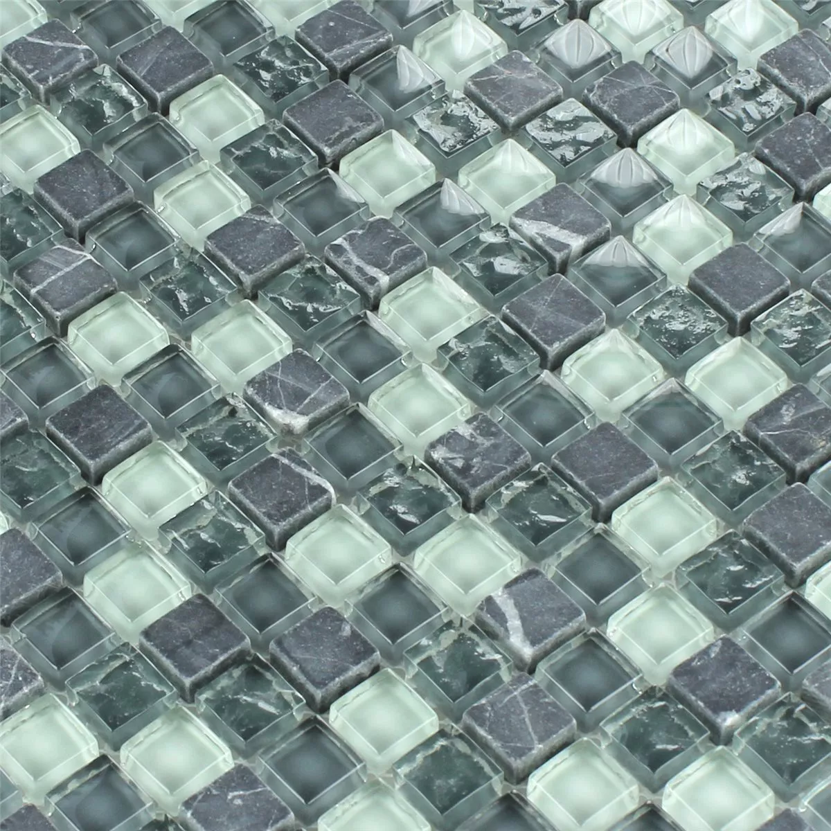 Mozaika Szkło Marmur Szary Mix