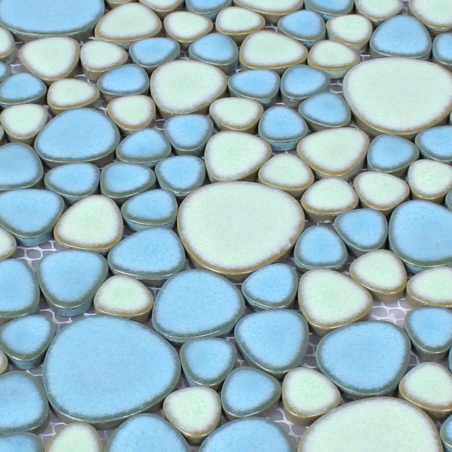 Próbka Mozaika Ceramika Kamień Otoczak Optyka Turkusowy