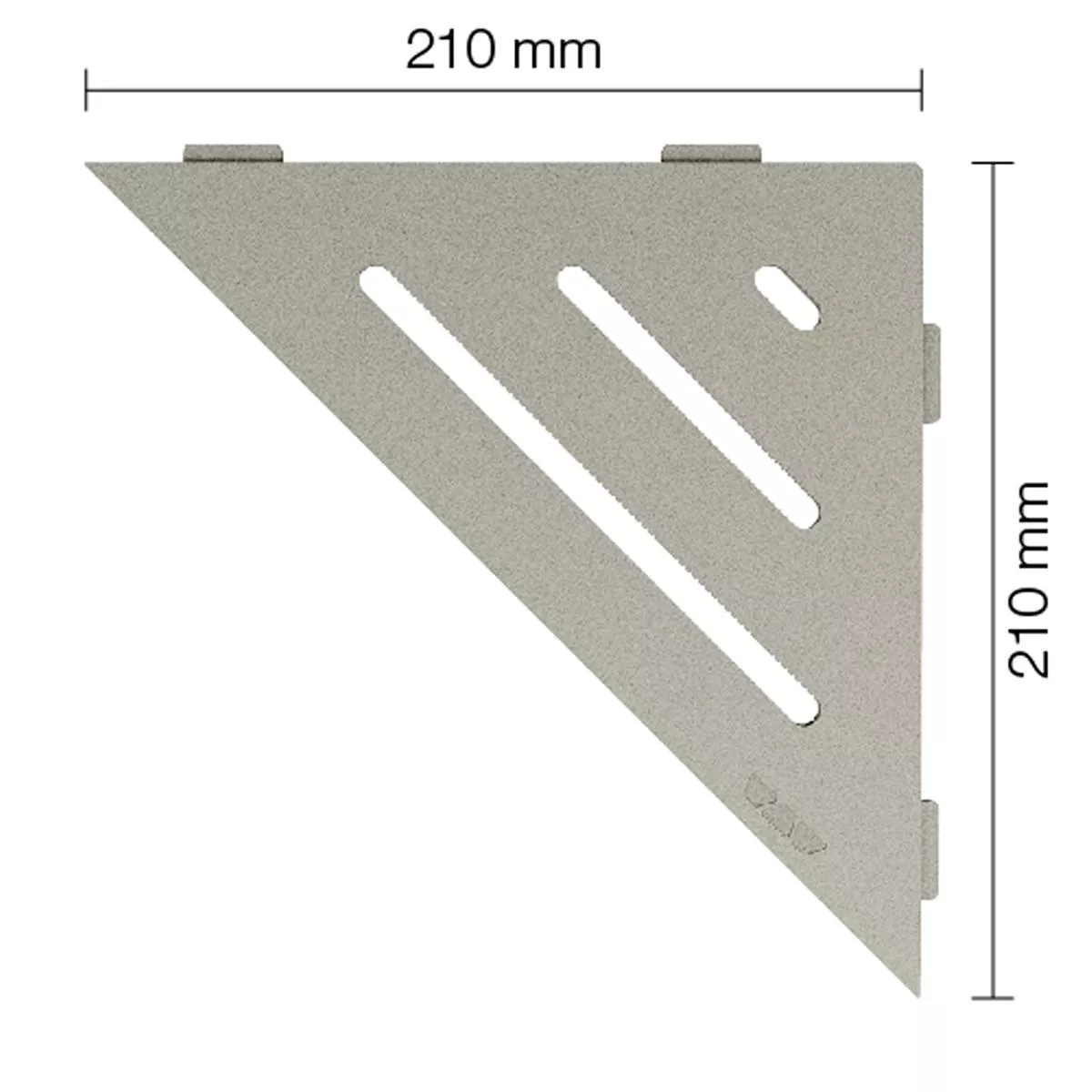 Półka ścienna półka prysznicowa Schlüter trójkąt 21x21cm fala szara